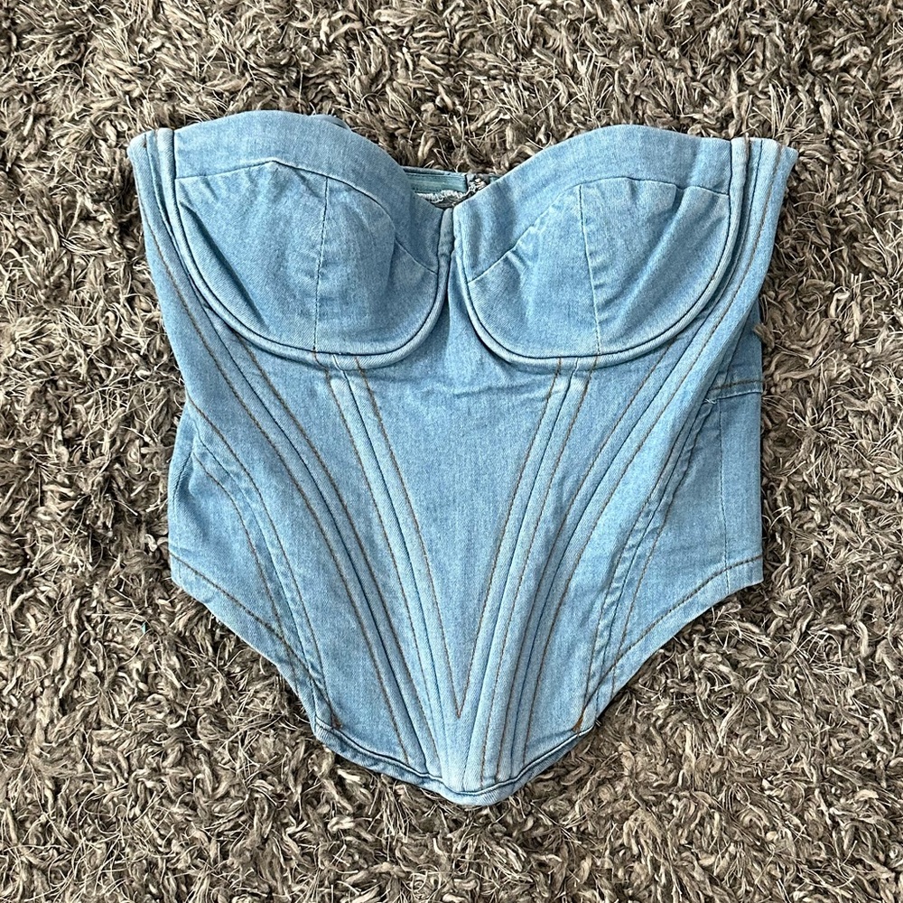 Denim Bustier Corset Top